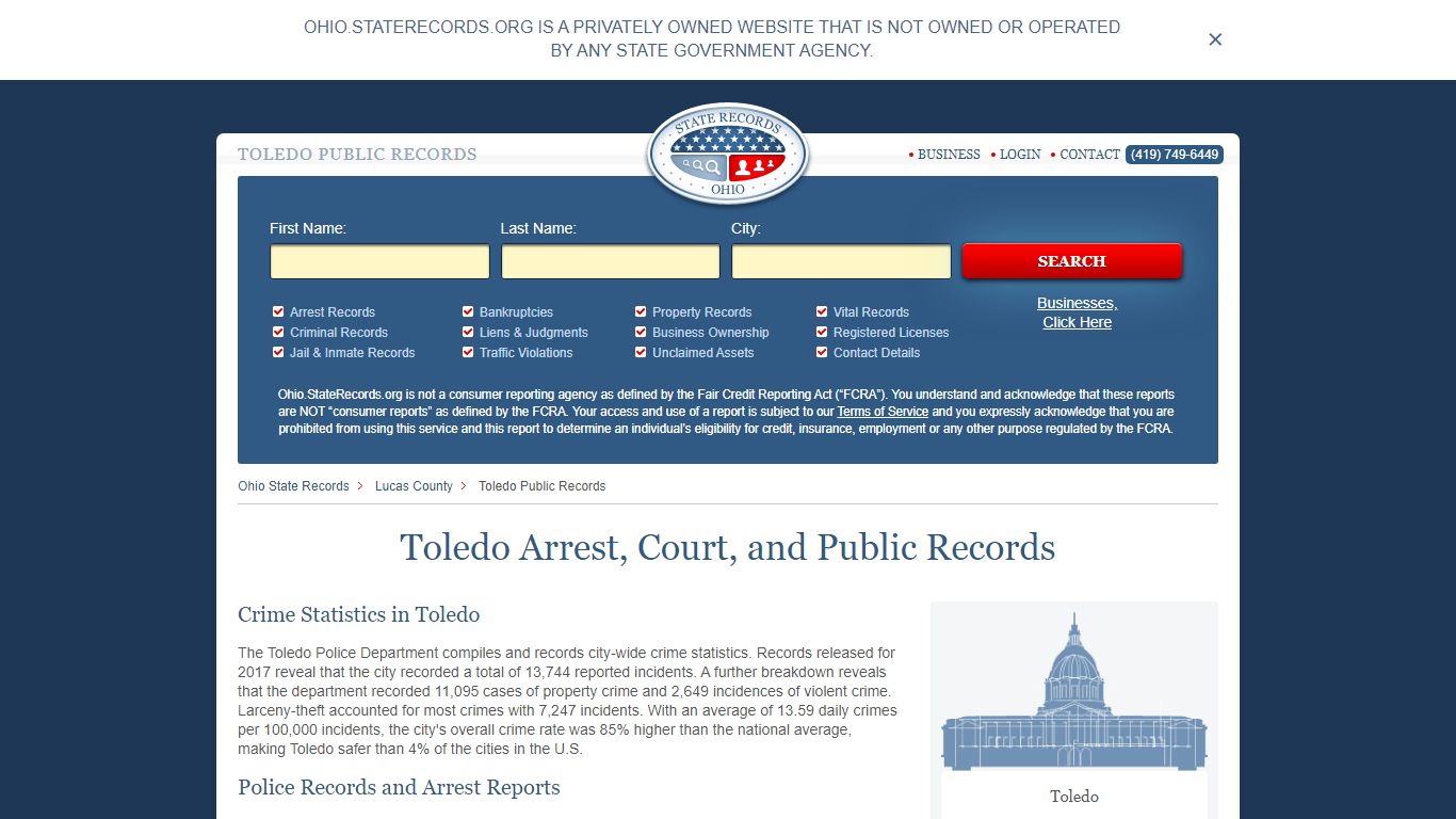 Toledo Arrest and Public Records | Ohio.StateRecords.org